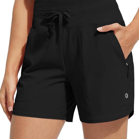 Women's 5" Swim Board Shorts High Waisted Quick Dry UPF 50+ Swimsuit Swimming Bo - Picture 1 of 7